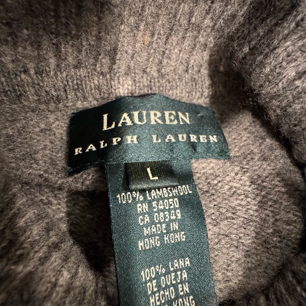 Vintage Lauren Ralph Lauren LRL Lambswool Sled Christmas Turtleneck Sweater L - Picture 6 of 9